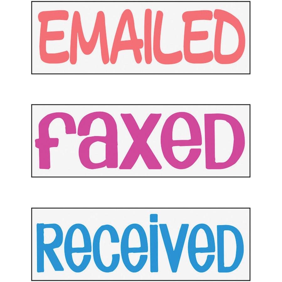 stackSTAMP Emailed Message Stamp Set - Message Stamp - "EMAILED, FAXED, RECEIVED" - 0.63" Impression Width x 1.81" Impression Length - Assorted - 1 Each. Picture 3