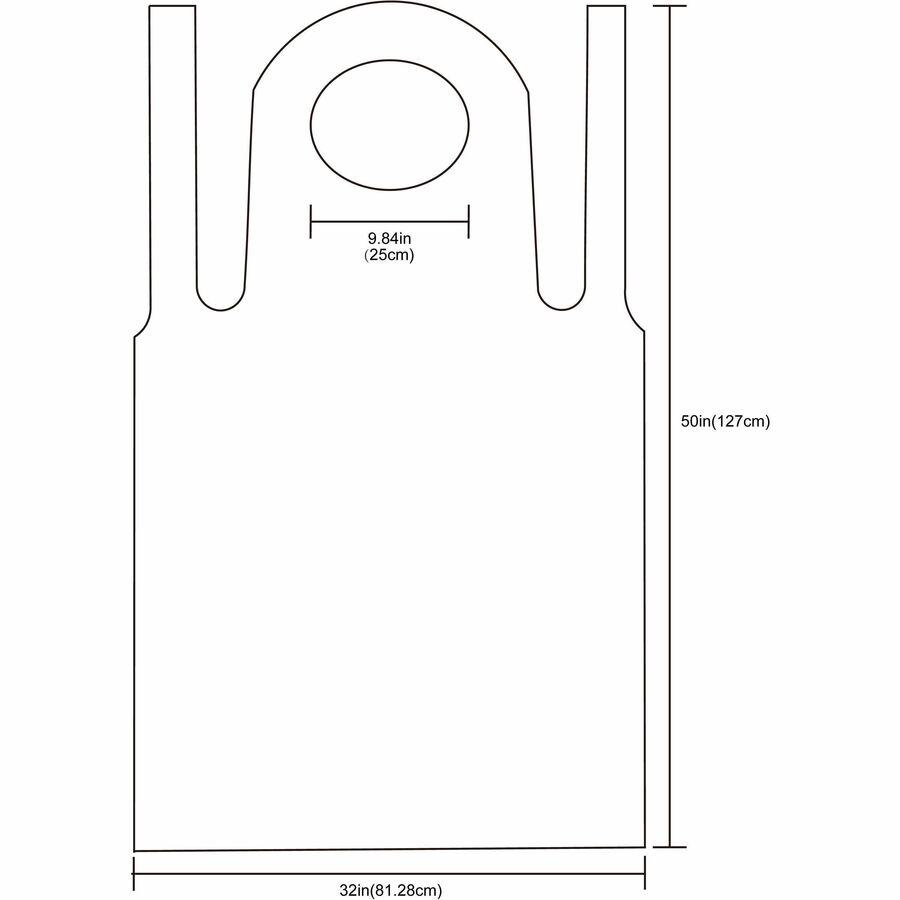 Genuine Joe 50" Disposable Poly Apron - Polyethylene - For Food Service, Manufacturing - White - 100 / Pack. Picture 5