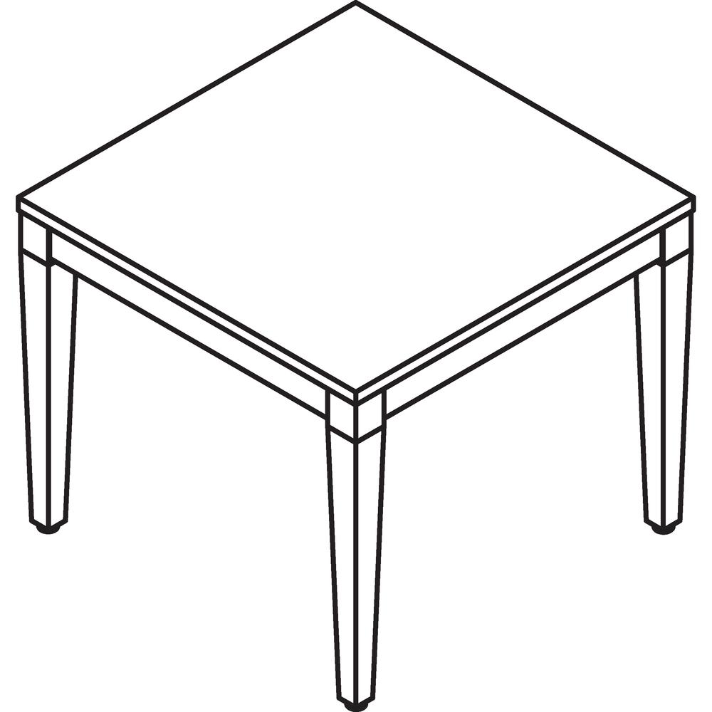 Lorell Solid Wood Corner Table - Square Top - Four Leg Base - 4 Legs - 23.60" Table Top Length x 23.60" Table Top Width - 20" Height x 23.63" Width x 23.63" Depth - Assembly Required - 1 Each. Picture 2