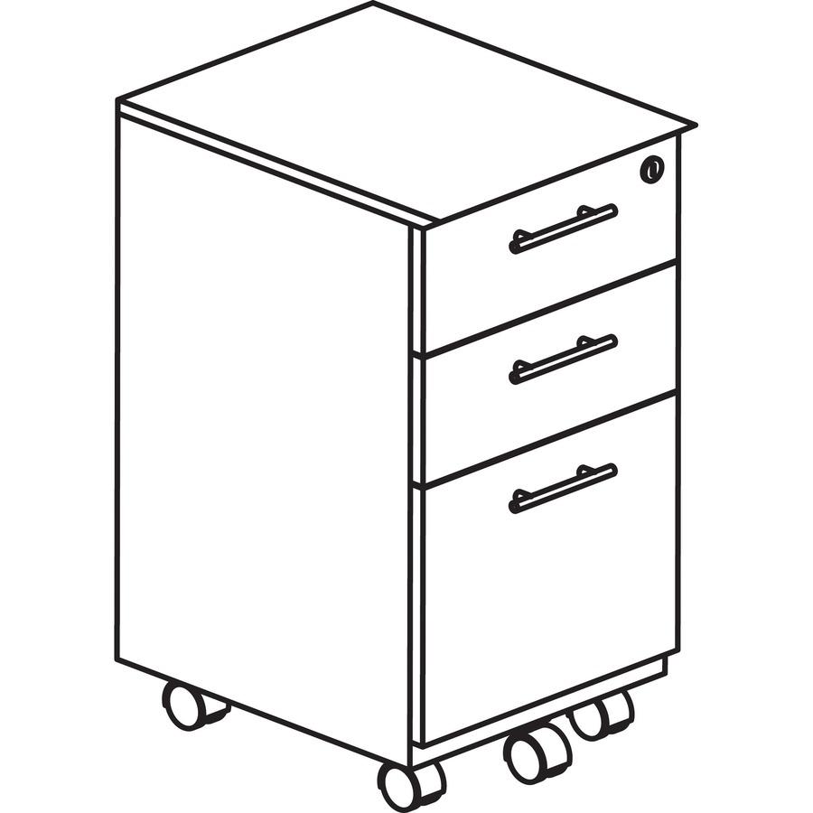 Mayline Medina Box/Box/File Mobile Pedestal - 18" x 15.5" x 26.8" - 3 x Box, File Drawer(s) - Material: Steel - Finish: Gray, Laminate - Stain Resistant, Water Resistant, Abrasion Resistant, Ball-bear. Picture 2