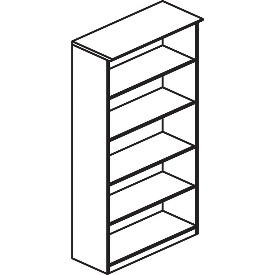 Mayline Medina Series Gray Laminate. 5-Shelf Bookcase - 36" x 13"68" Bookshelf, 1" Shelf - 5 Shelve(s) - 4 Adjustable Shelf(ves) - Finish: Gray Steel Laminate - Stain Resistant, Water Resistant, Abras. Picture 2