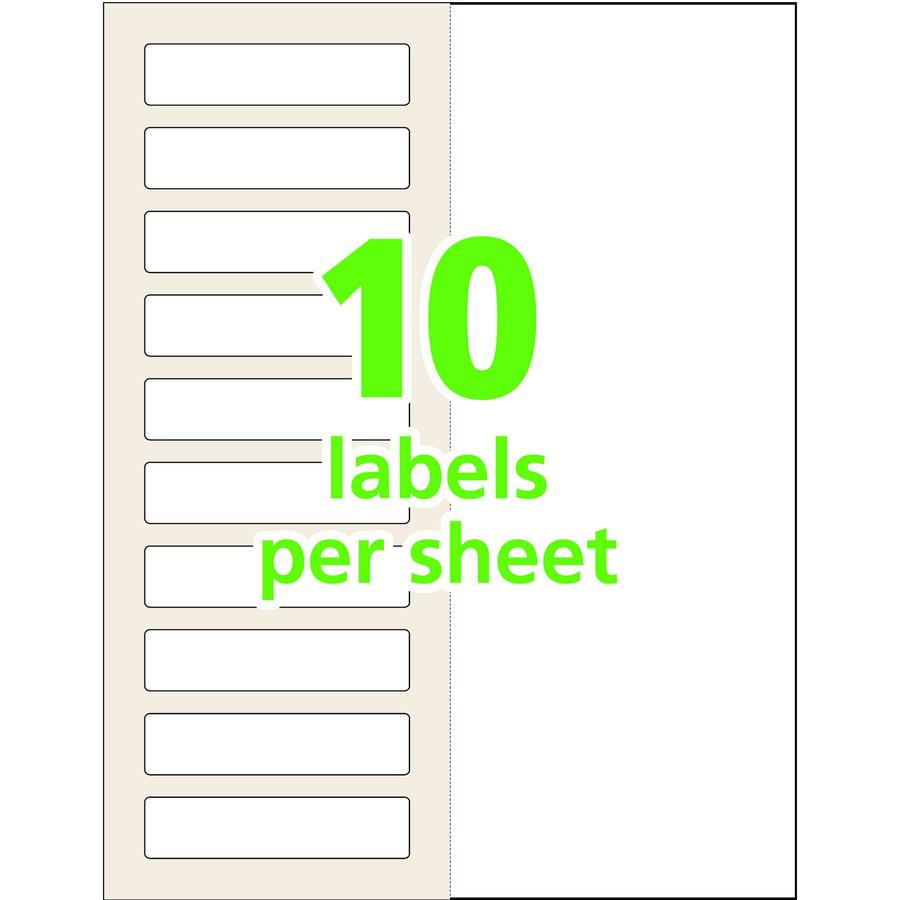 Avery&reg; Easy Align ID Label - 1 1/32" Width x 3 1/2" Length - Permanent Adhesive - Rectangle - Laser, Inkjet - White - Film, Laminate - 10 / Sheet - 25 Total Sheets - 250 Total Label(s) - 5. Picture 3