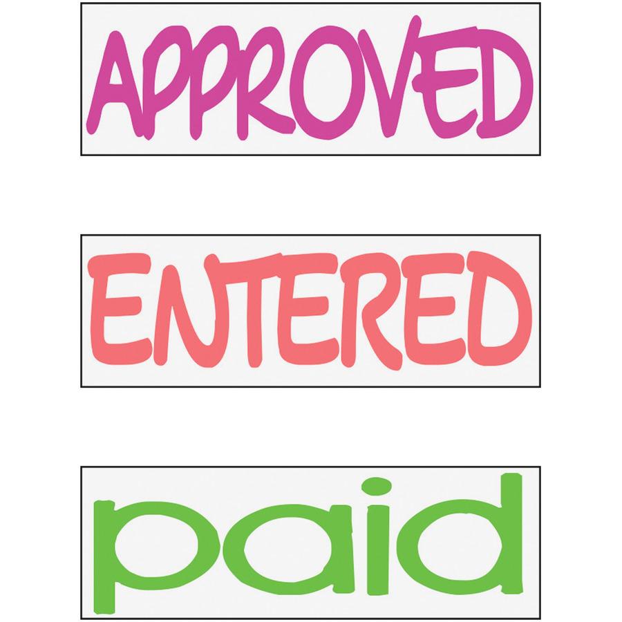 stackSTAMP Stamp Message Stack Set - Message Stamp - "APPROVED, ENTERED, PAID" - 1.81" Impression Width x 0.63" Impression Length - Assorted - 1 Each. Picture 2