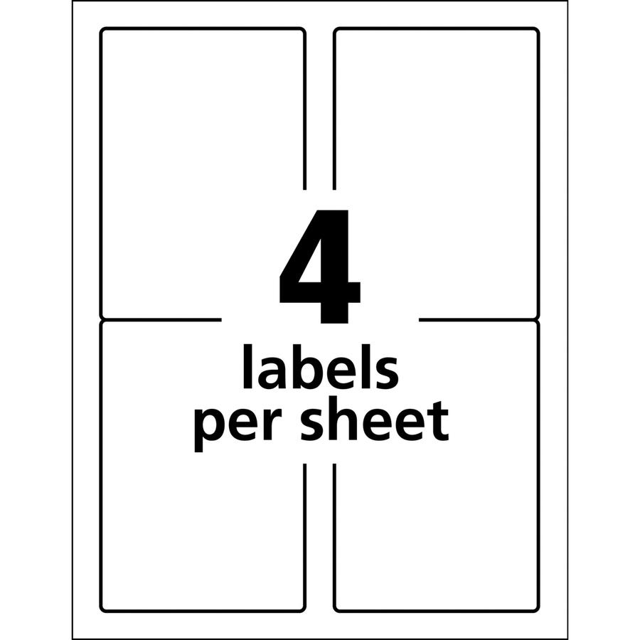 Avery&reg; TrueBlock ID Label - Permanent Adhesive - Rectangle - Laser - White - Film - 4 / Sheet - 50 Total Sheets - 200 Total Label(s) - 5. Picture 4