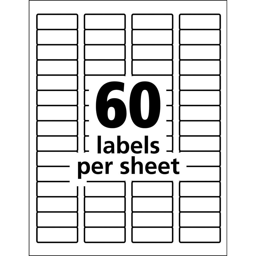 Avery&reg; TrueBlock ID Label - Permanent Adhesive - Rectangle - Laser - White - Film - 60 / Sheet - 50 Total Sheets - 3000 Total Label(s) - 5. Picture 3