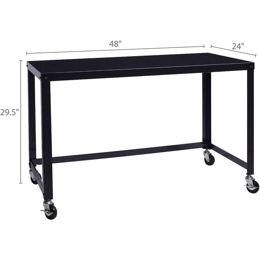 Lorell SOHO Personal Mobile Desk - Rectangle Top - 48" Table Top Width x 23" Table Top Depth - 29.50" HeightAssembly Required - Black - 1 Each. Picture 9