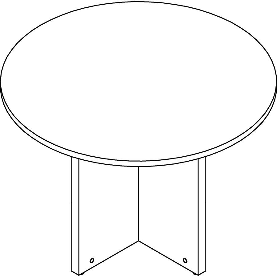 Lorell Prominence Round Laminate Conference Table - 29" x 42" , 1" Top, 0.1" Edge - Material: Thermofused Melamine (TFM), Particleboard. Picture 3
