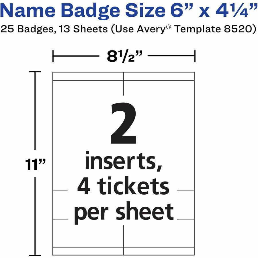 Avery&reg; Vertical Hanging Style Name Badges - White, Black - 25 / Pack. Picture 5