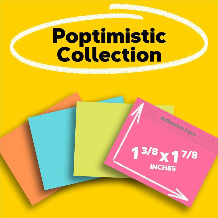 Post-it&reg; Notes Value Pack - 1 1/2" x 2" - Rectangle - 100 Sheets per Pad - Power Pink, Acid Lime, Aqua Splash, Vital Orange, Guava - Self-stick, Recyclable - 2400 / Pack. Picture 5