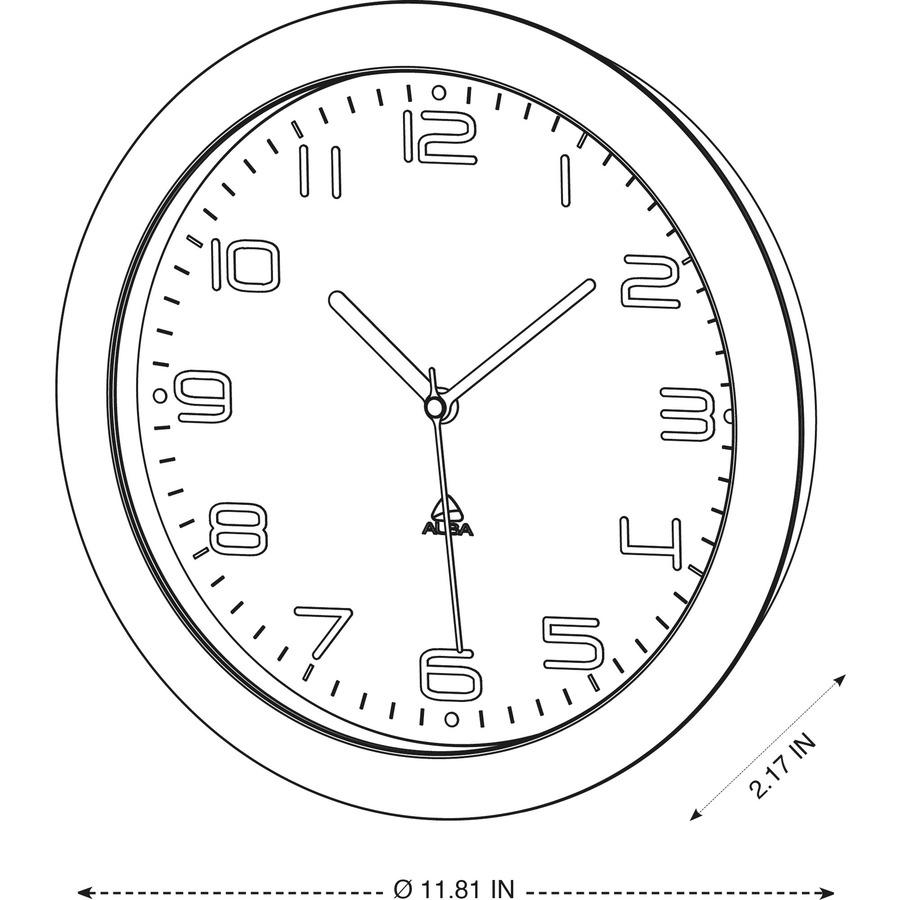 Alba Wall Clock - Analog - Quartz - White Main Dial - Metallic Gray - Classic Style. Picture 4
