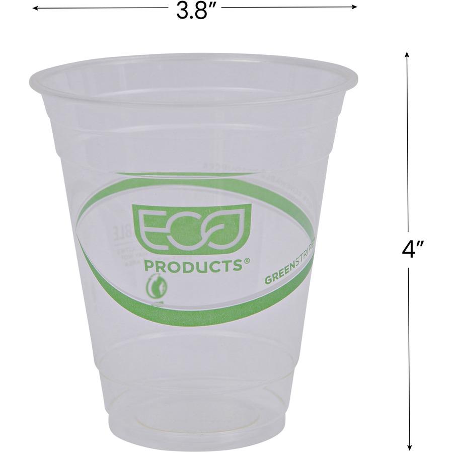 Eco-Products 12 oz GreenStripe Cold Cups - 50 / Pack - 20 / Carton - Clear, Green - Polylactic Acid (PLA) - Cold Drink. Picture 8