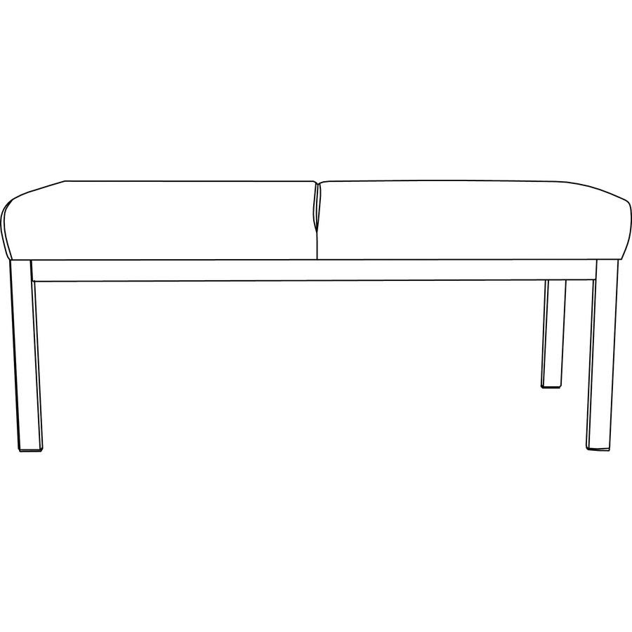 Lorell Healthcare Reception Guest Bench - Silver Powder Coated Steel Frame - Four-legged Base - Black - Vinyl - 1 Each. Picture 9