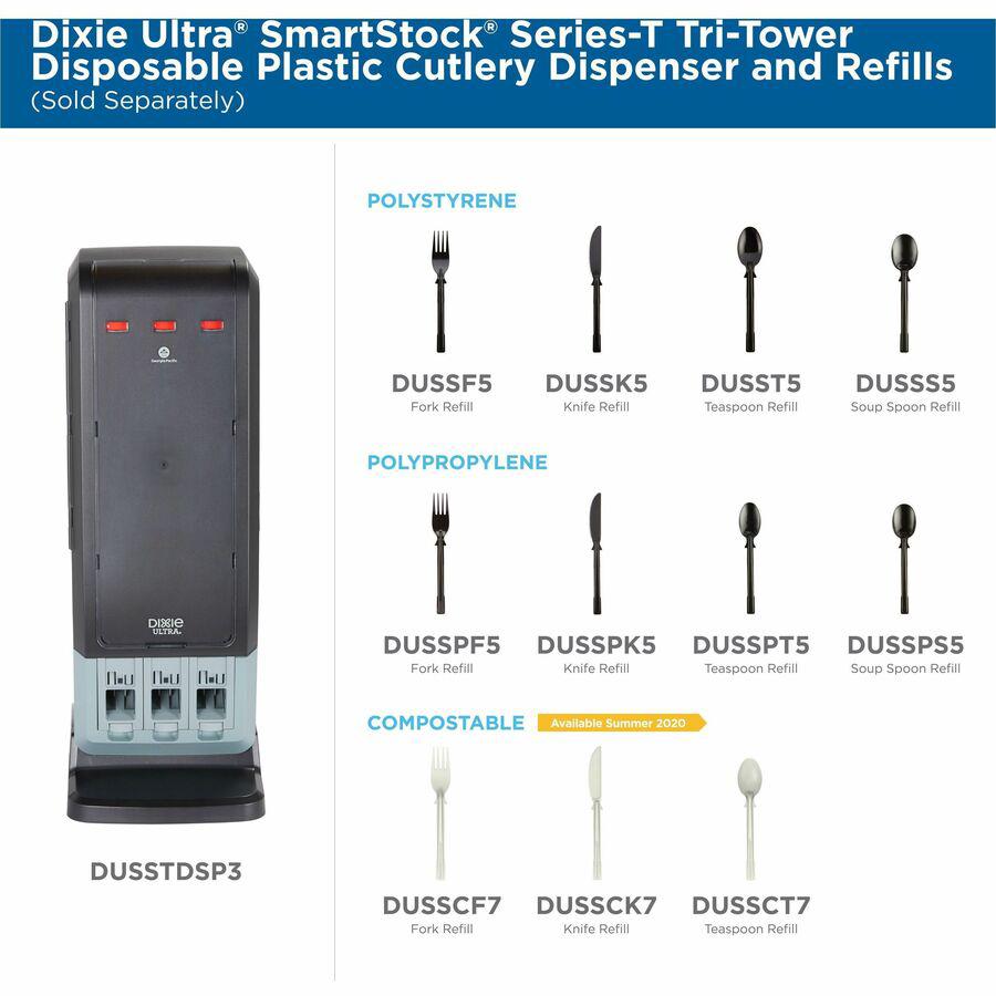 GP Pro Dixie Ultra SmartStock Series-T Knife Refill - 960/Carton - Knife - Breakroom - Black. Picture 4