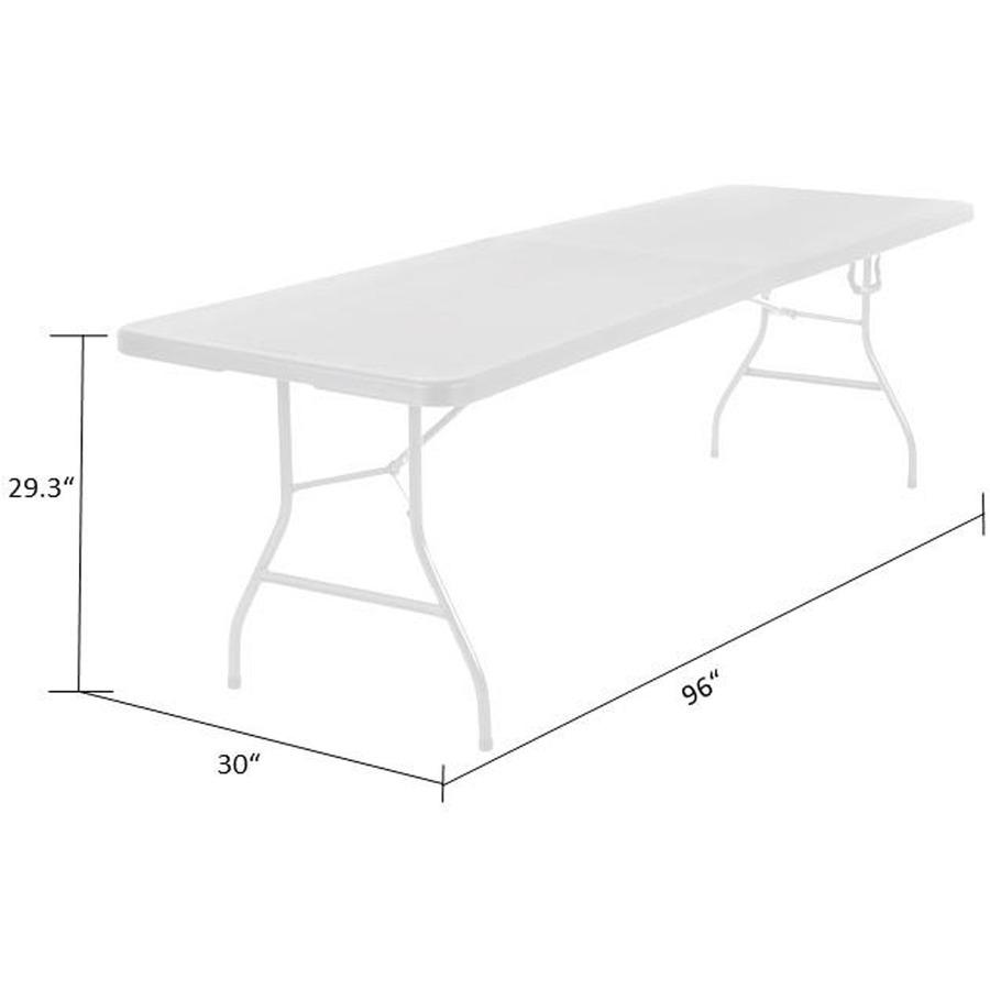 Cosco Fold-in-Half Blow Molded Table - Rectangle Top - Four Leg Base - 4 Legs - 300 lb Capacity x 30" Table Top Width x 96" Table Top Depth - 29.25" Height - White - 1 Each. Picture 15