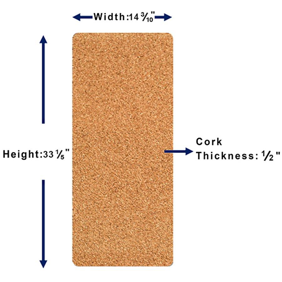 Lorell Do-it-Yourself Frameless Corkboard - 36" Height x 15" Width - Brown Cork Surface - Frameless - Aluminum Frame - 1 / Each. Picture 3