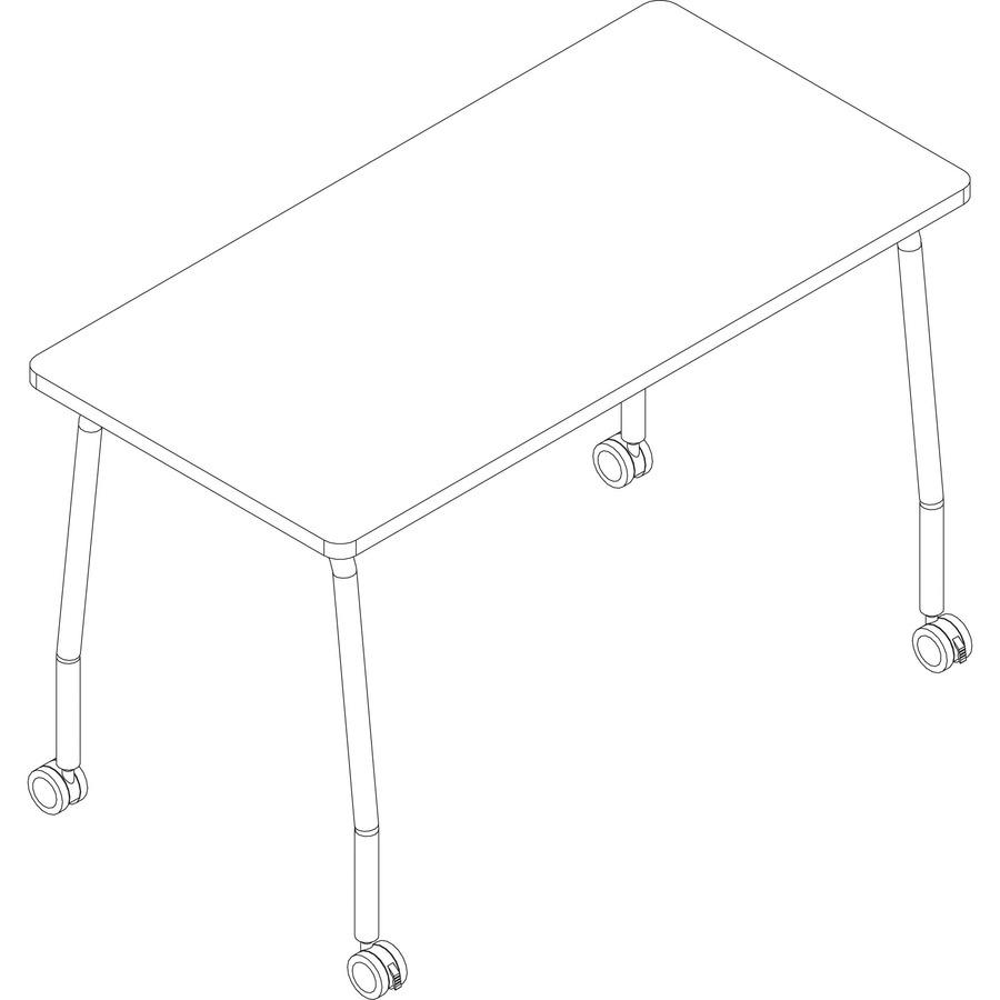 Lorell Training Table - Laminated Top - 300 lb Capacity - 29.50" Table Top Length x 23.63" Table Top Width x 1" Table Top Thickness - 47.25" HeightAssembly Required - Weathered Charcoal - Particleboar. Picture 2