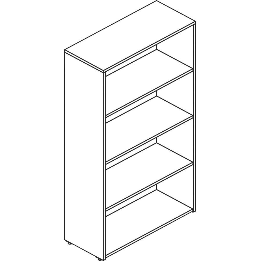 HON Mod HLPLBC3013B4 Book Case - 30" x 13"53" - 4 Shelve(s) - 2 Adjustable Shelf(ves) - Finish: Mahogany - Adjustable Shelf, Durable, Laminated, Scratch Resistant, Spill Resistant, Stain Resistant. Picture 2