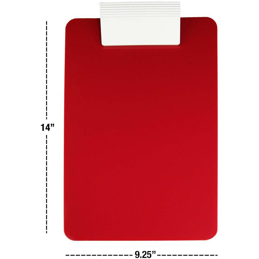 Saunders Antimicrobial Clipboard - 8 1/2" x 11" - Red, White - 1 Each. Picture 6