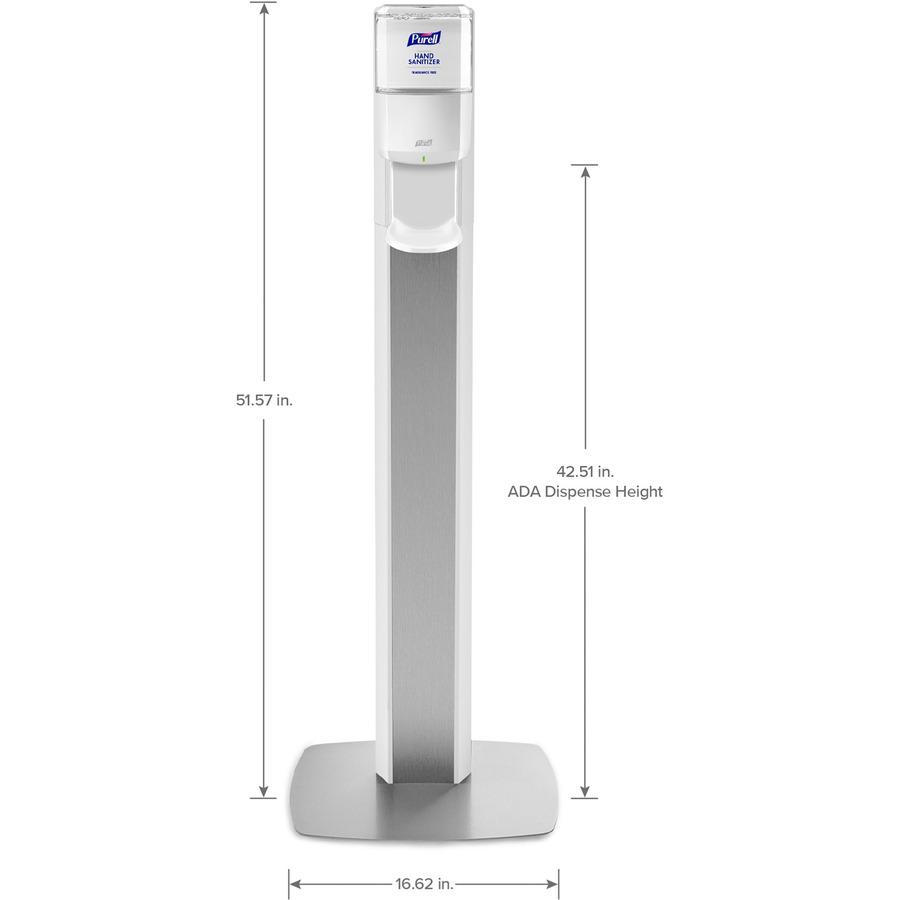 PURELL&reg; Messenger ES8 Silver Panel Floor Stand with Dispenser - Floor - Silver. Picture 3