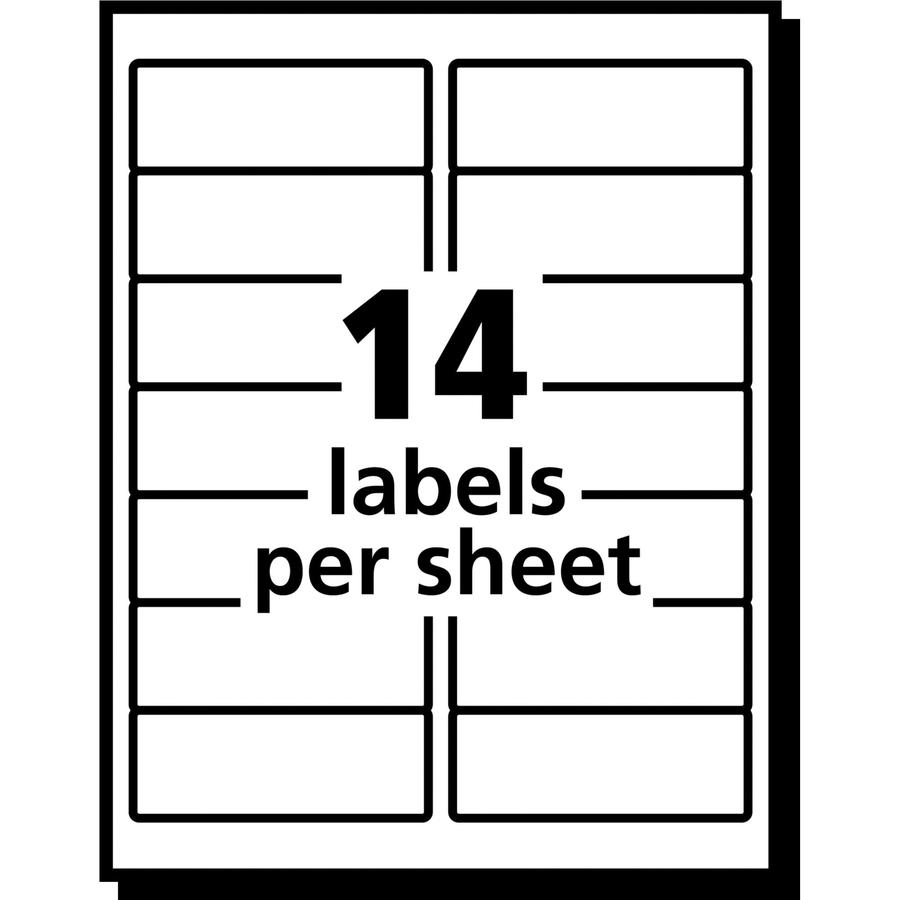 Avery&reg; Easy Peel Inkjet Printer Mailing Labels - 1 21/64" Width x 4" Length - Permanent Adhesive - Rectangle - Inkjet - Clear - Film - 14 / Sheet - 25 Total Sheets - 350 Total Label(s) - 5. Picture 5