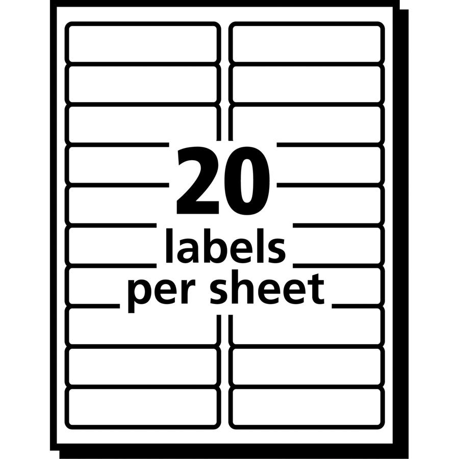 Avery&reg; Easy Peel Return Address Labels - 1" Width x 4" Length - Permanent Adhesive - Rectangle - Laser - Clear - Film - 20 / Sheet - 50 Total Sheets - 1000 Total Label(s) - 1000 / Box. Picture 6