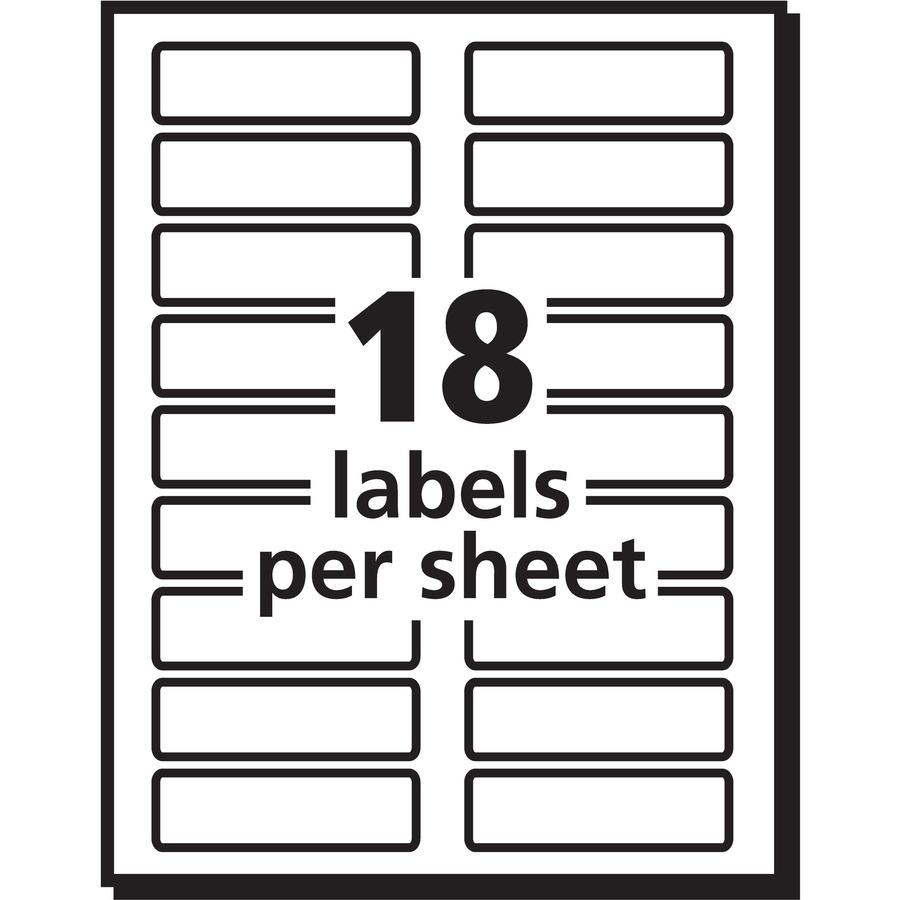 Avery&reg; Extra-Large File Folder Labels - 15/16" Width x 3 7/16" Length - Permanent Adhesive - Rectangle - Laser, Inkjet - White - Paper - 18 / Sheet - 25 Total Sheets - 450 Total Label(s) - 450 / P. Picture 4