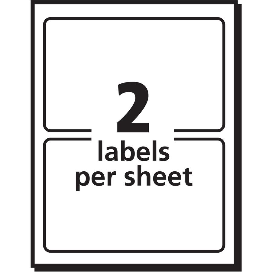 Avery&reg; Border Print or Write Name Tags - 2 11/32" Width x 3 3/8" Length - Removable Adhesive - Rectangle - Laser, Inkjet - White, Gold - Paper - 2 / Sheet - 50 Total Sheets - 100 Total Label(s) - . Picture 2