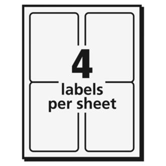 Avery&reg; Address Label - 1 1/2" Width x 2 3/4" Length - Permanent Adhesive - Rectangle - White - Paper - 4 / Sheet - 40 Total Sheets - 160 Total Label(s) - 160 / Pack. Picture 2