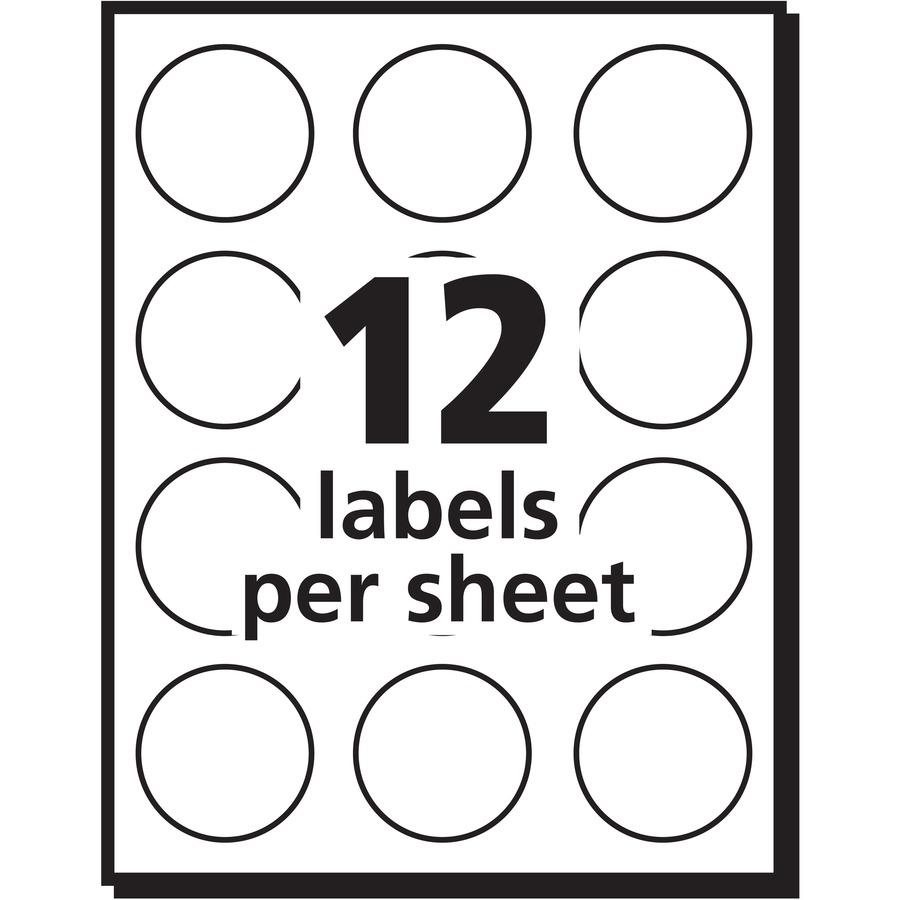 Avery&reg; Removable ID Labels - - Height1" Diameter - Removable Adhesive - Circle - Inkjet, Laser - White - 600 / Pack - Self-adhesive. Picture 4