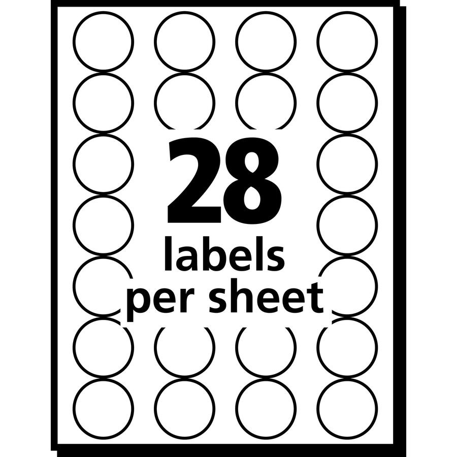Avery&reg; Color-Coding Labels - - Height3/4" Diameter - Removable Adhesive - Round - Laser, Inkjet - Black - Paper - 28 / Sheet - 1008 / Pack - Self-adhesive. Picture 3