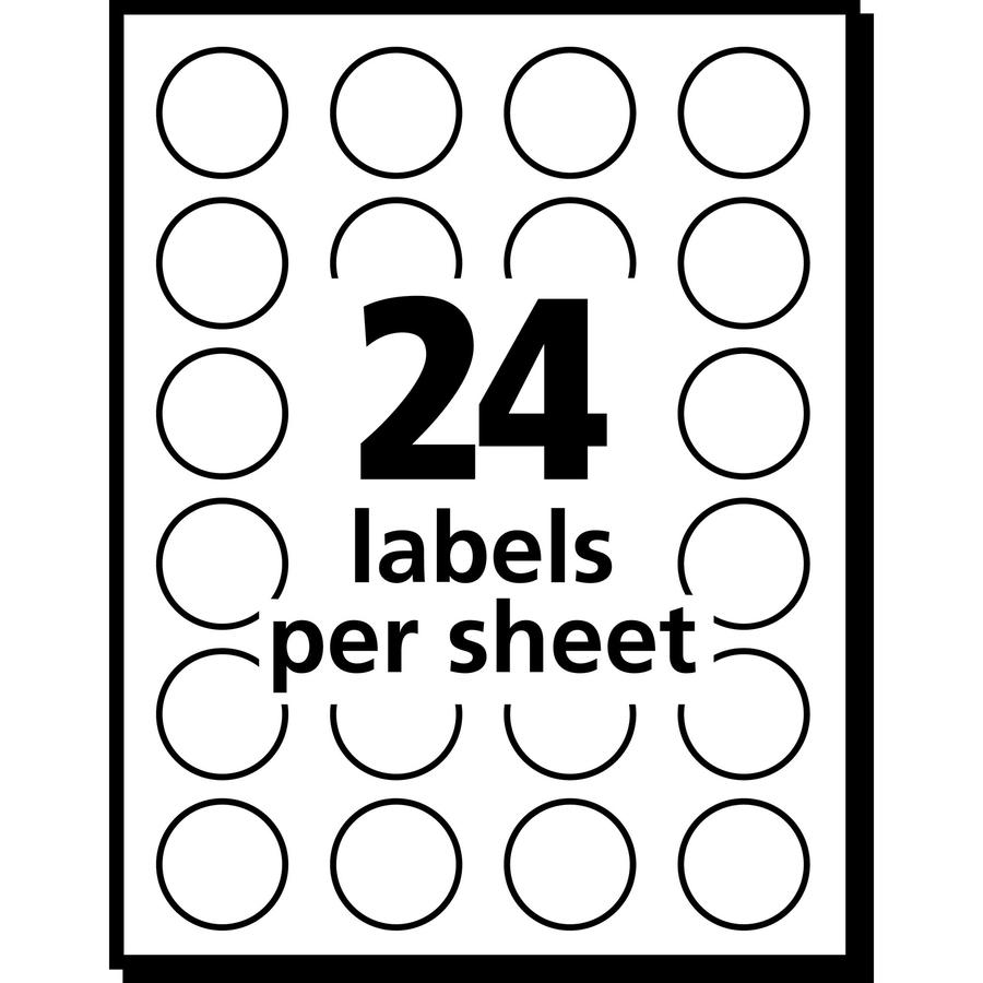 Avery&reg; Removable Print or Write Color Coding Labels - 3/4" Diameter - Removable Adhesive - Round - Laser, Inkjet - Blue, Green, Red, Yellow - Paper - 24 / Sheet - 42 Total Sheets - 1008 Total Labe. Picture 3