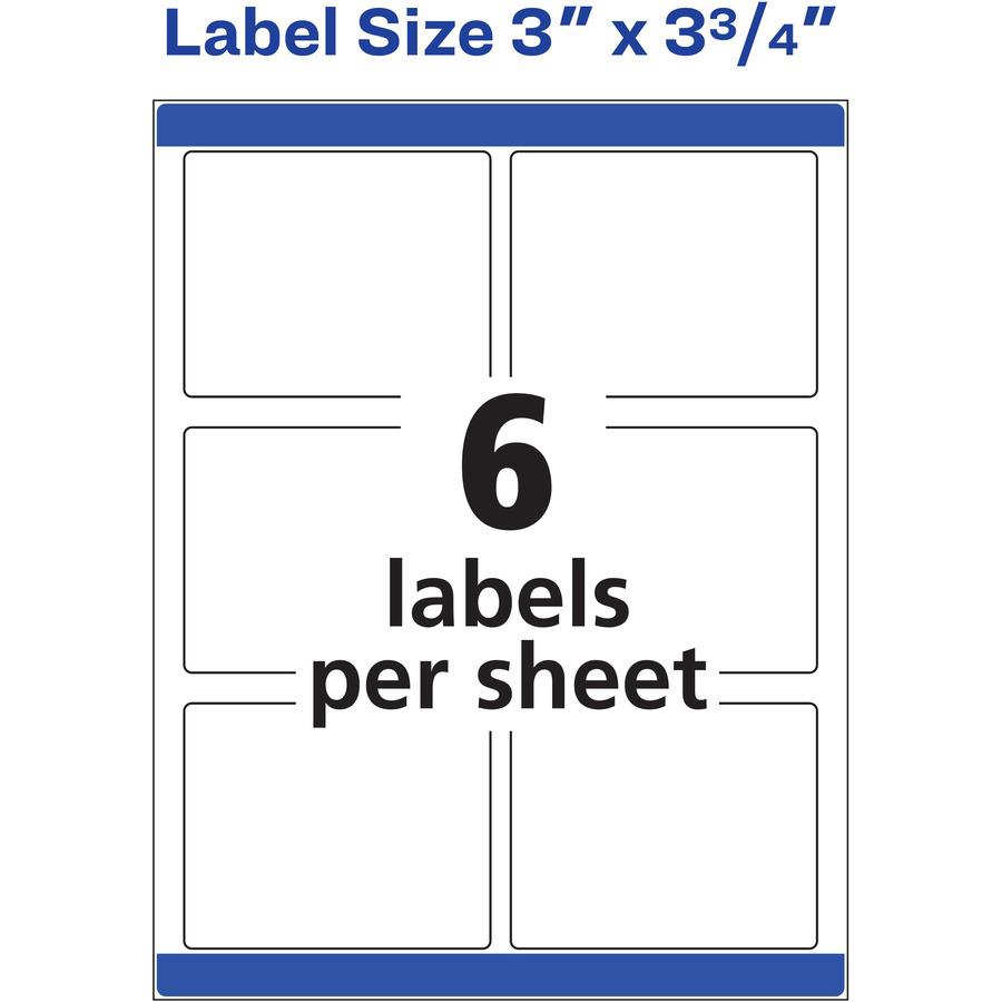 Avery&reg; Print-to-the-Edge Shipping Labels - 3" Width x 3 3/4" Length - Permanent Adhesive - Rectangle - Laser - White - Paper - 6 / Sheet - 25 Total Sheets - 150 Total Label(s) - 150 / Pack. Picture 4