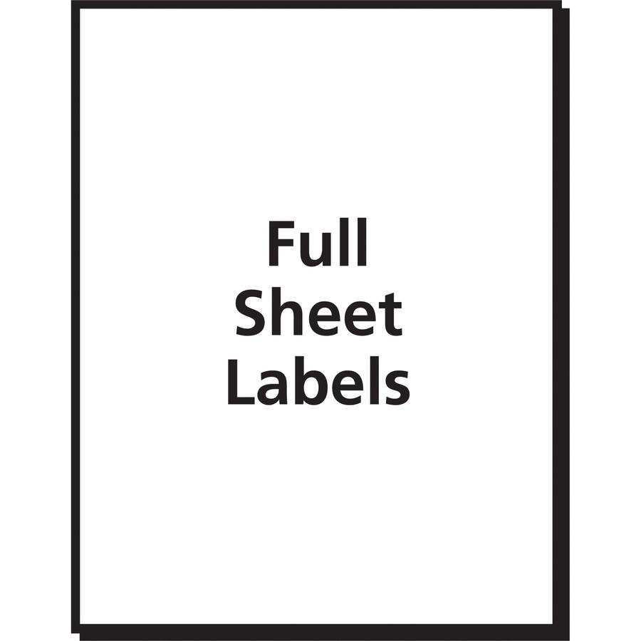 Avery&reg; TrueBlock Shipping Label - 8 1/2" Width x 11" Length - Permanent Adhesive - Inkjet - White - Paper - 1 / Sheet - 100 Total Sheets - 100 Total Label(s) - 100 / Box - Permanent Adhesive, Jam . Picture 2