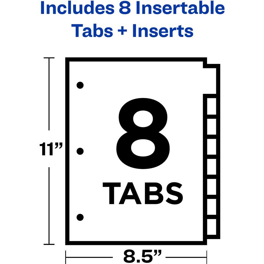 Avery&reg; Big Tab Insertable Dividers - Reinforced Gold Edge - 8 Blank Tab(s) - 8 Tab(s)/Set - 8.5" Divider Width x 11" Divider Length - Letter - 3 Hole Punched - Buff Paper Divider - Clear Tab(s) - . Picture 5