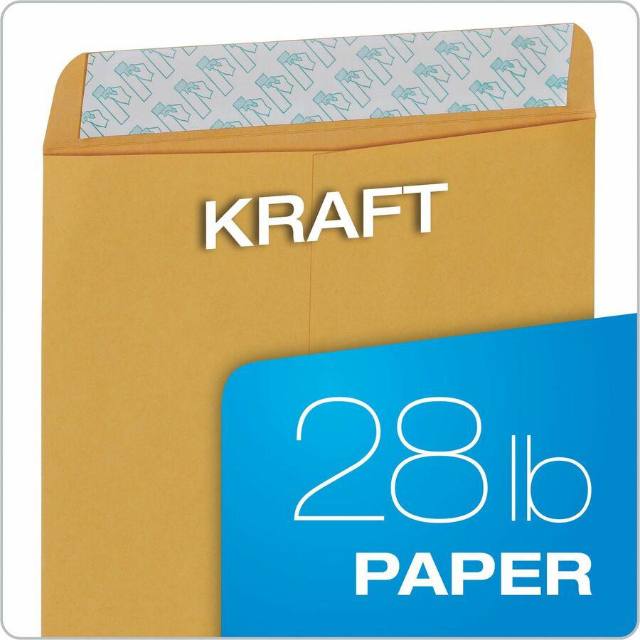 Quality Park 9 x 12 Catalog Envelopes with Redi-Strip&reg; Closure - Catalog - #10 1/2 - 9" Width x 12" Length - 28 lb - Self-sealing - Kraft - 100 / Box - Kraft. Picture 9