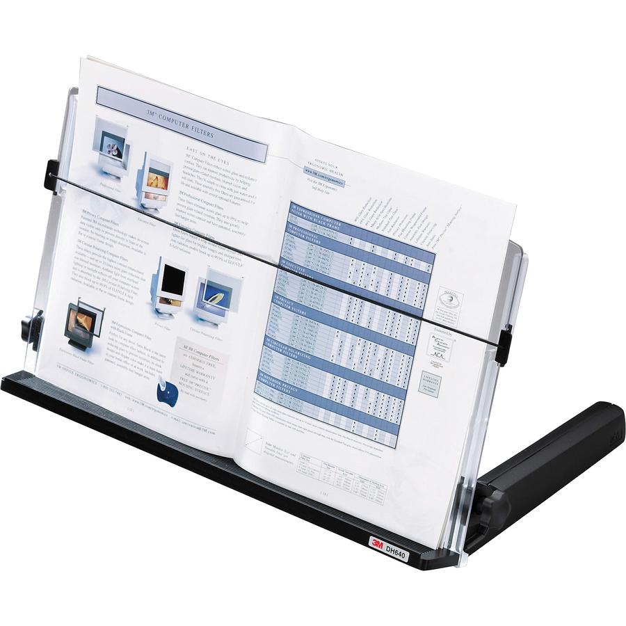 3M In-Line Document Holder - 4" Height x 18" Width - Black, Clear. Picture 2