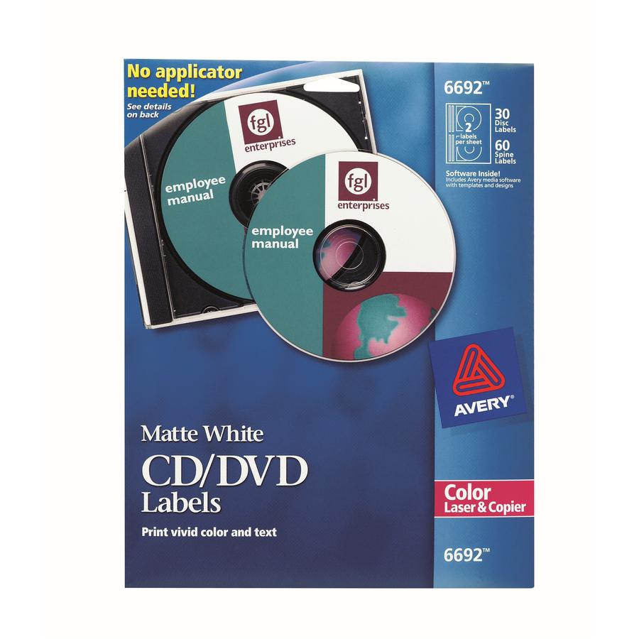 Avery&reg; Color Laser White Matte CD/DVD Labels - 90 Total Label(s) - 30 / Pack. Picture 3