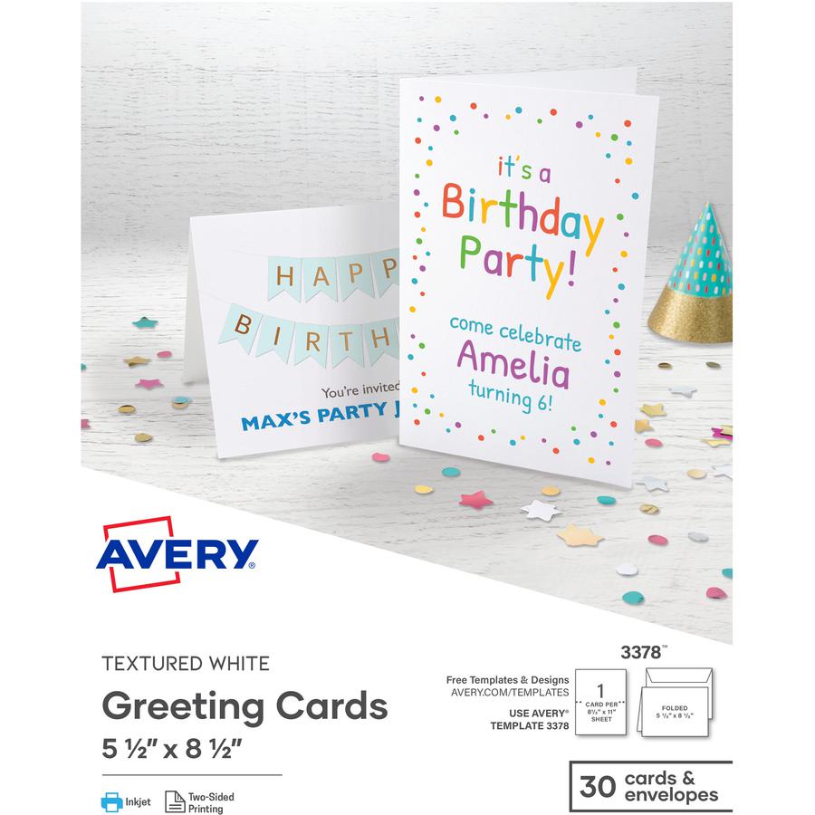 Avery&reg; Inkjet Greeting Card - White - 97 Brightness - 5 1/2" x 4 1/4" - Matte - 60 / Box - FSC Mix. Picture 2