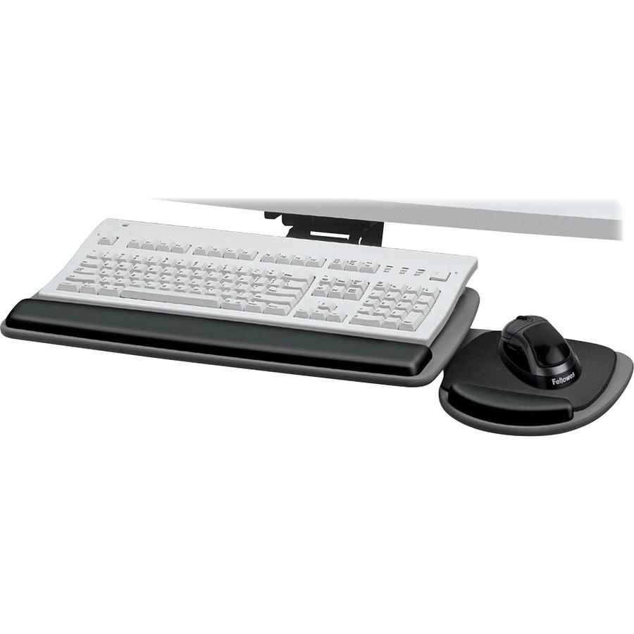 Standard Keyboard Tray - 4.5" Height x 30.5" Width x 20" Depth - Graphite, Black - Wood - 1. Picture 9