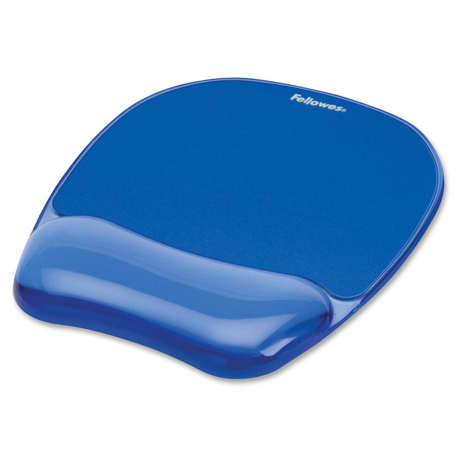 Fellowes Crystals&reg; Gel Mousepad/Wrist Rest - Blue - 0.75" x 7.88" x 9.19" Dimension - Blue - Gel, Rubber - Stain Resistant, Skid Proof - 1 Pack. Picture 2