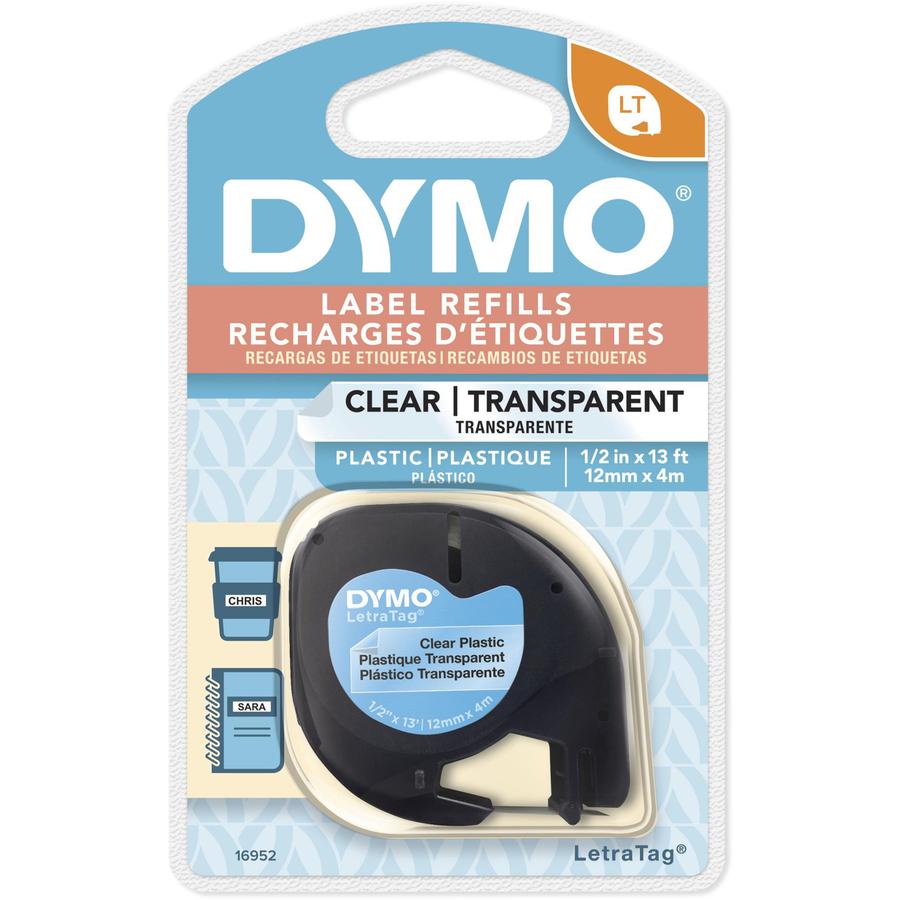 Dymo Letra Tag Labelmaker Tapes - 1/2" Width - Direct Thermal - Clear - Plastic - 1 Each - Easy Peel. Picture 3
