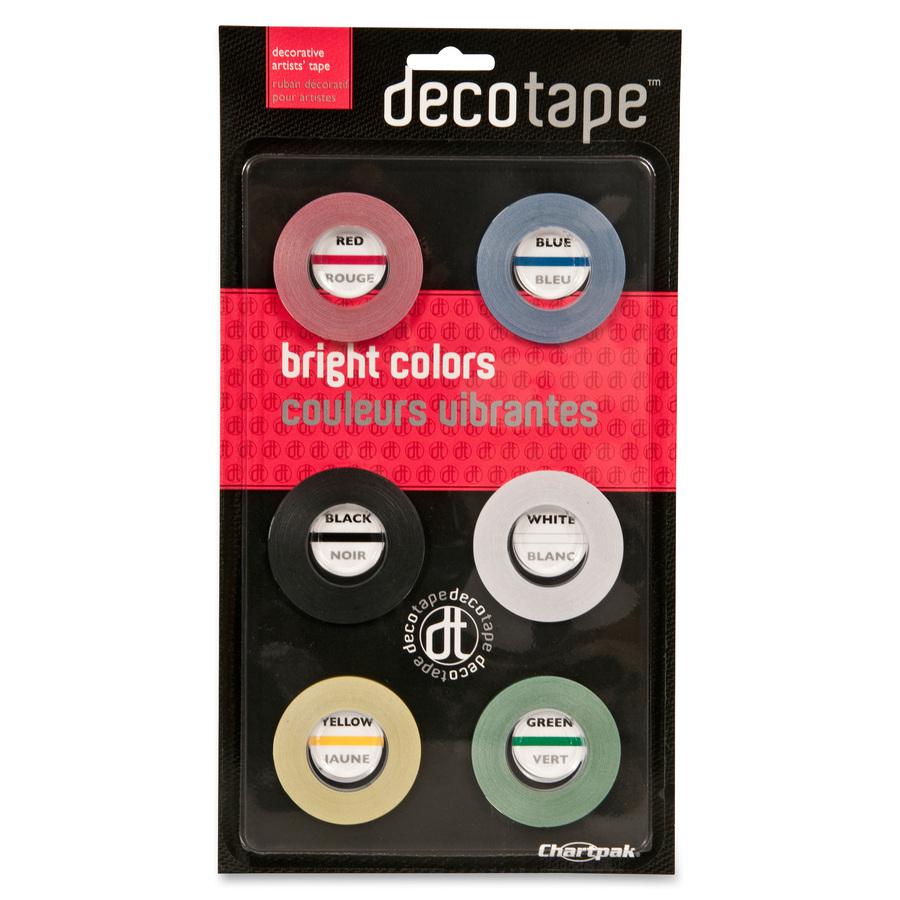 Chartpak Decorative Tape - 27 ft Length x 0.13" Width - Creep Resistant - For Decorating - 6 / Pack - Assorted. Picture 2