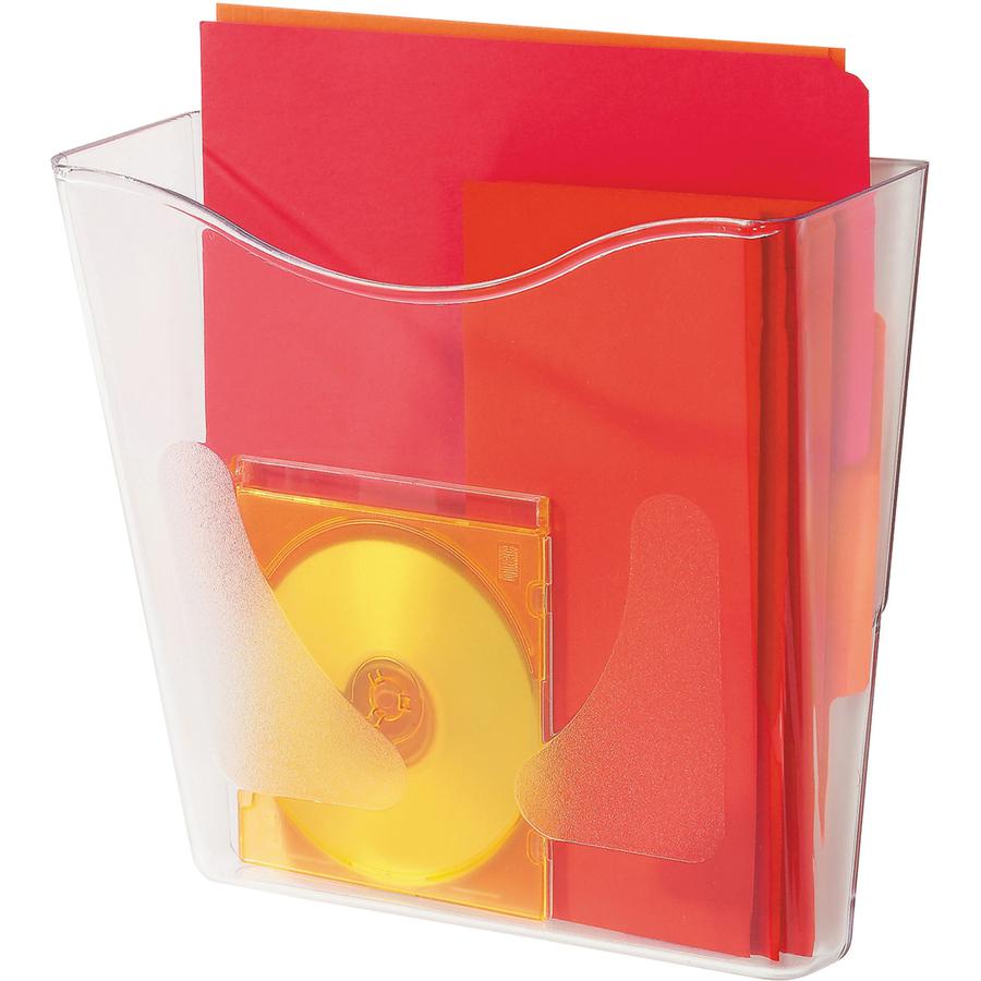 Deflecto Euro-Style DocuPocket - 1 Pocket(s) - 10" Height x 10.9" Width x 10.3" Depth - Clear - Plastic - 1 Each. Picture 3