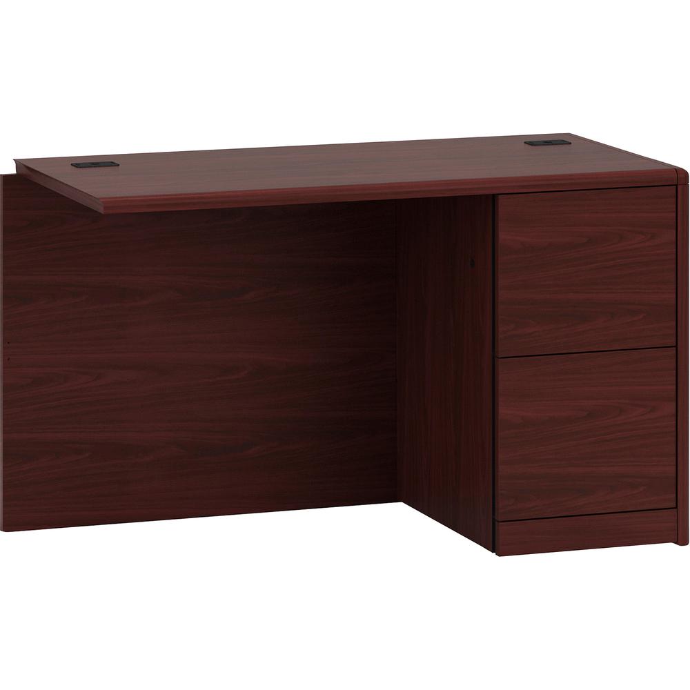 HON 10700 Series File/File Right Return - 2-Drawer - 48" x 24" x 29.5" - 2 x File Drawer(s)Right Side - Waterfall Edge - Material: Wood - Finish: Laminate, Mahogany, Medium Oak. Picture 2