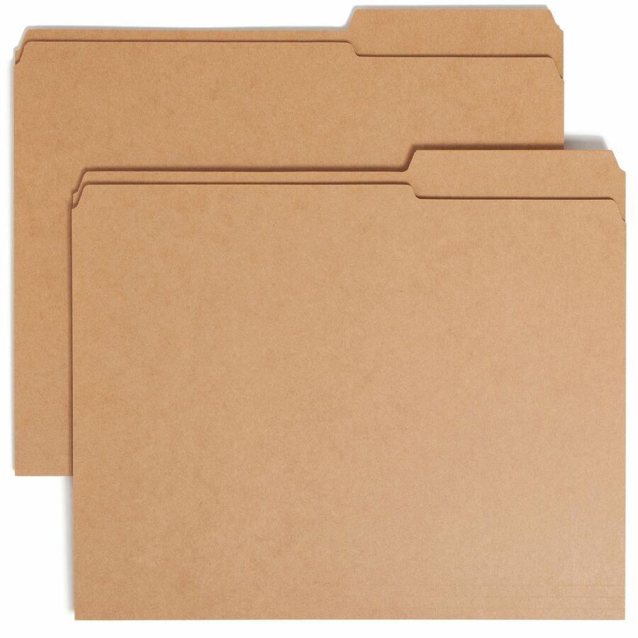 Smead 10786 2/5 Tab Cut Letter Recycled Top Tab File Folder - 8 1/2" x 11" - 3/4" Expansion - Top Tab Location - Right Tab Position - Kraft - Kraft - 10% Recycled - 100 / Box. Picture 9