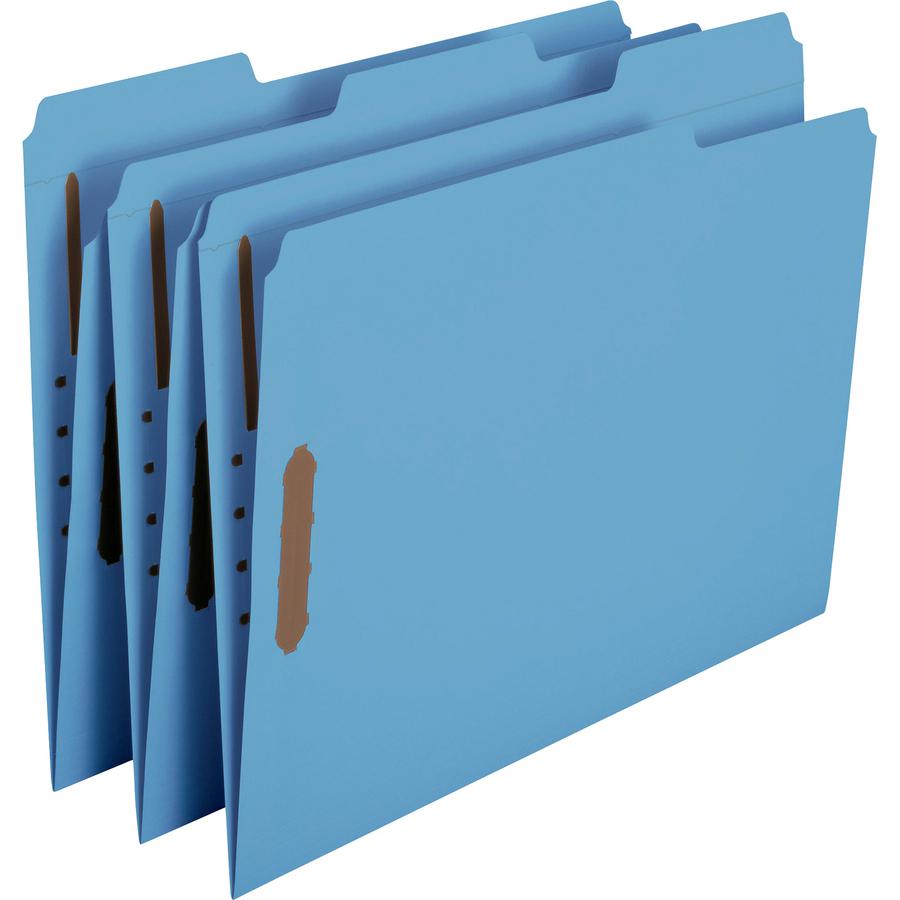 Smead Colored 1/3 Tab Cut Letter Recycled Fastener Folder - 8 1/2" x 11" - 3/4" Expansion - 2 x 2K Fastener(s) - 2" Fastener Capacity for Folder - Top Tab Location - Assorted Position Tab Position - B. Picture 6