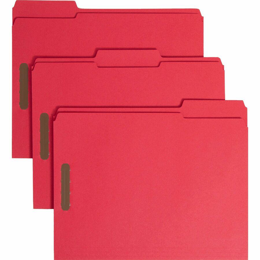 Smead Colored 1/3 Tab Cut Letter Recycled Fastener Folder - 8 1/2" x 11" - 3/4" Expansion - 2 x 2K Fastener(s) - 2" Fastener Capacity for Folder - Top Tab Location - Assorted Position Tab Position - R. Picture 9