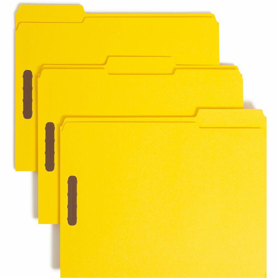 Smead Colored 1/3 Tab Cut Letter Recycled Fastener Folder - 8 1/2" x 11" - 3/4" Expansion - 2 x 2K Fastener(s) - 2" Fastener Capacity for Folder - Top Tab Location - Assorted Position Tab Position - Y. Picture 5