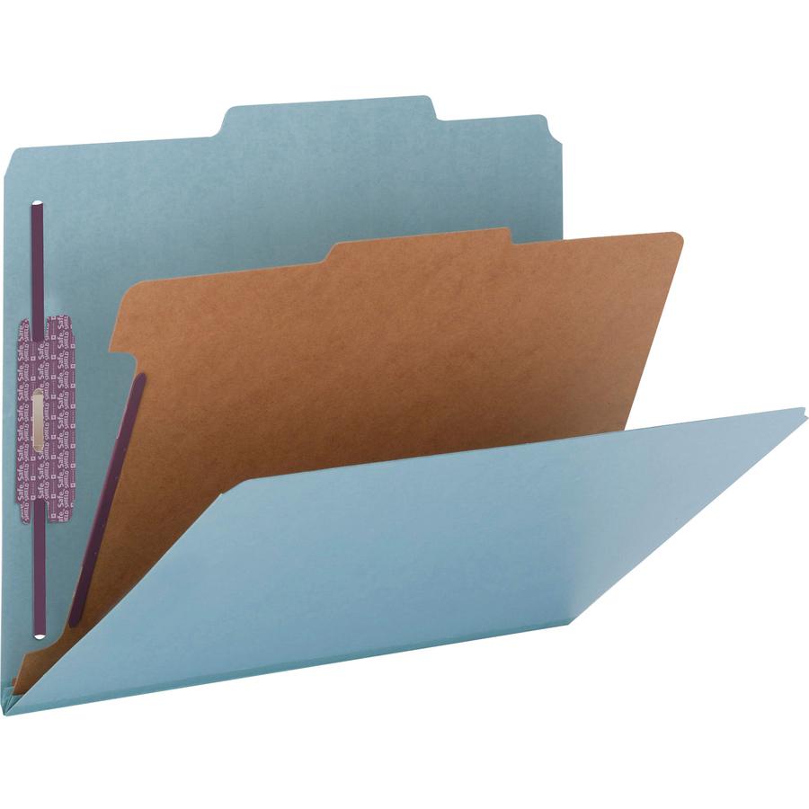 Smead SafeSHIELD 2/5 Tab Cut Letter Recycled Classification Folder - 8 1/2" x 11" - 2" Expansion - 2 x 2S Fastener(s) - 2" Fastener Capacity for Folder - Top Tab Location - Right of Center Tab Positio. Picture 8