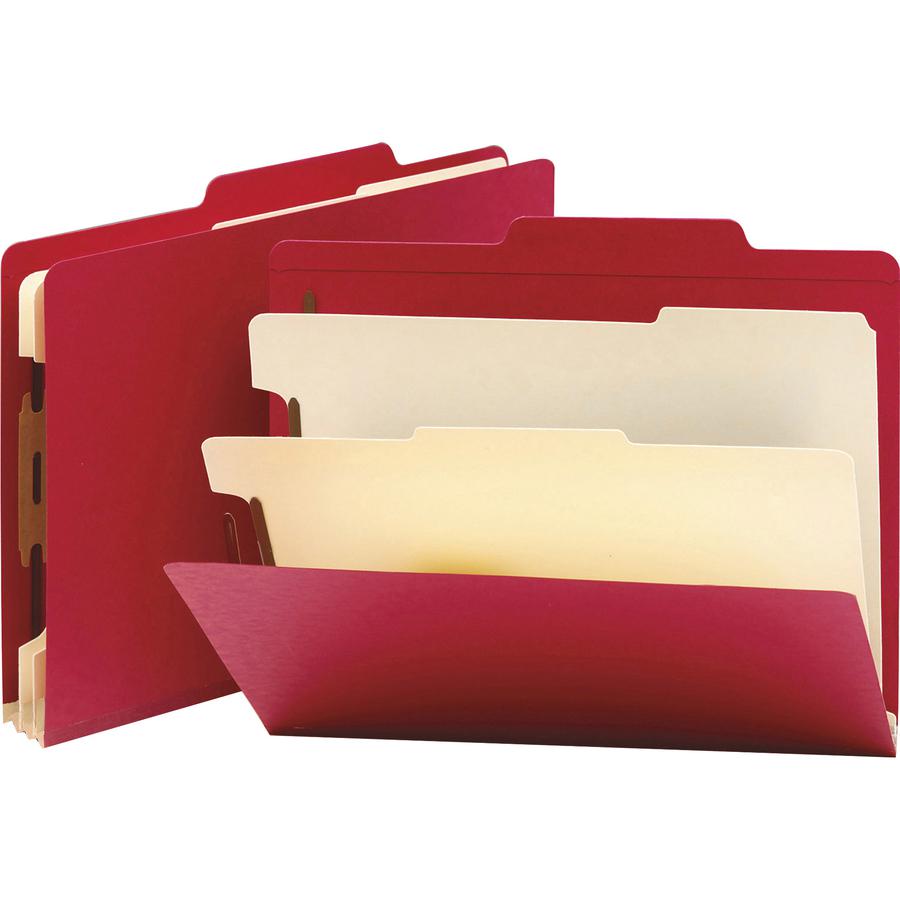 Smead Colored Classification Folders - Letter - 8 1/2" x 11" Sheet Size - 2" Expansion - 2" Fastener Capacity for Folder - 2/5 Tab Cut - Right of Center Tab Location - 2 Divider(s) - 18 pt. Folder Thi. Picture 8